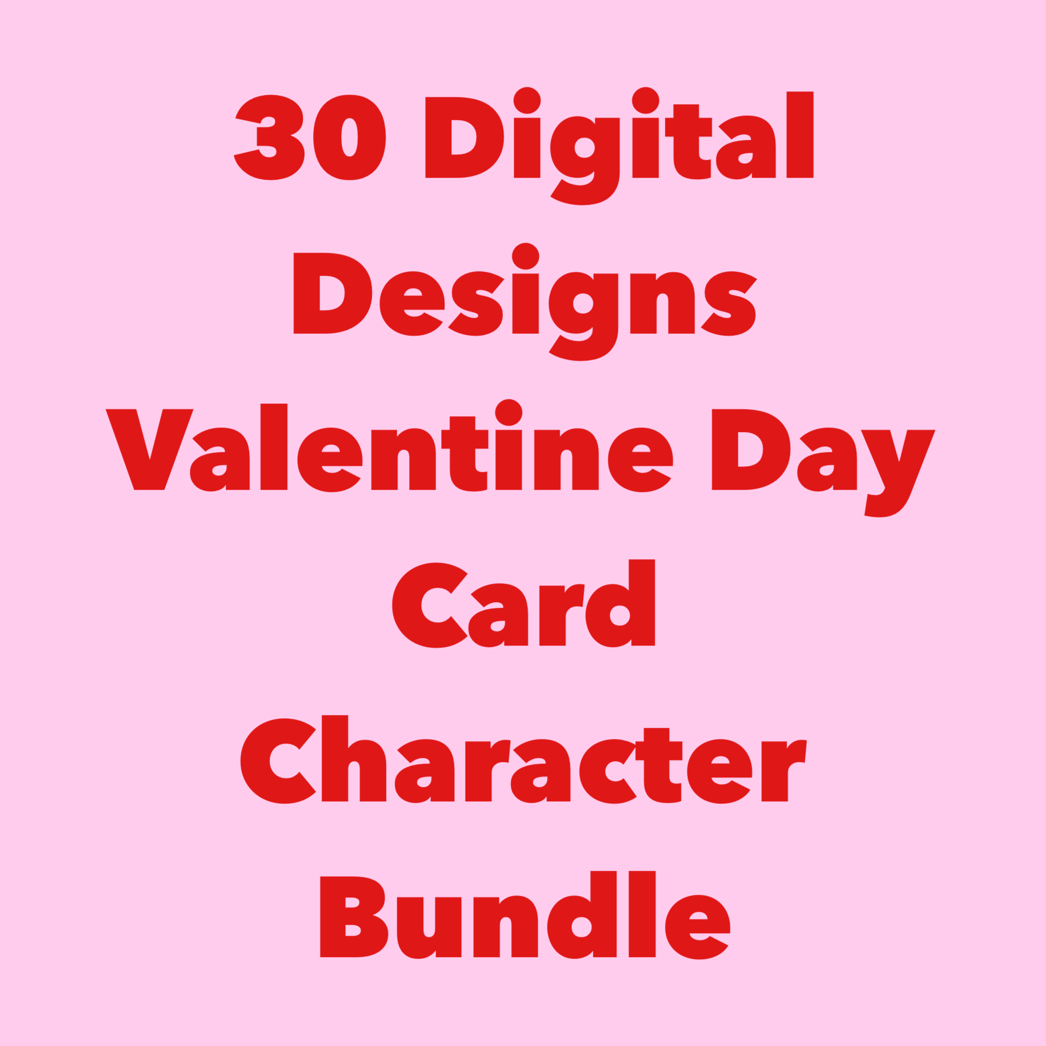 30 Digital Print Ready Valentine Day Card Design Bundle